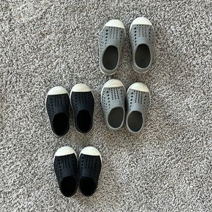 4 pair lot of Native Jefferson toddler shoes.